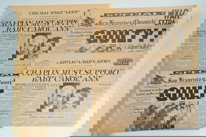 Chaplin (1992) Lot of (2) Prop Newspapers