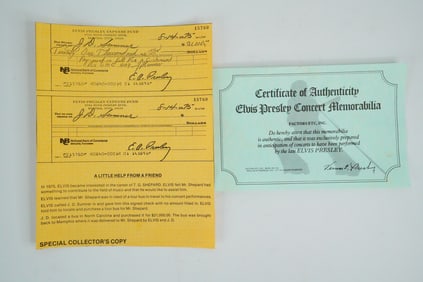 Elvis Presley Expense Fund Reproduction Checks W/COA