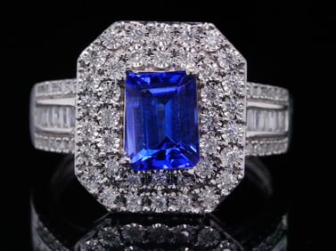 1.50ct Tanzanite, 0.50ctw Diamond and 14K Ring