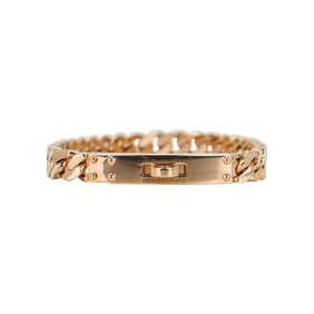 Hermes Kelly Solid 18K Rose Gold Gourmette VSM Bracelet