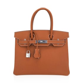 Hermes Birkin 30 Gold Epsom Leather Palladium HW Bag