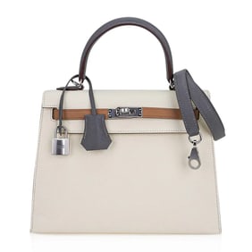 Hermes Kelly 25 Sellier Nata Chai Gris Meyer Epsom PHW Bag