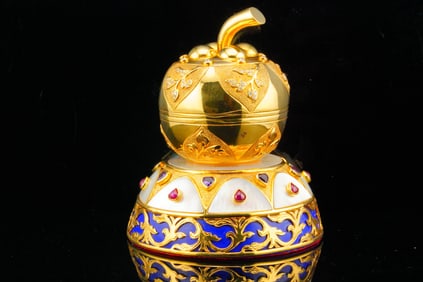 Exquisite 22K, Diamond and Gemstone 4.25" Decorative Objet