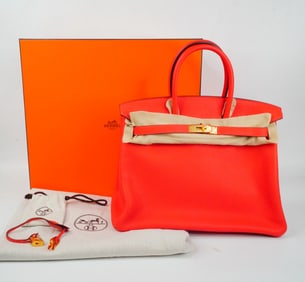 Hermes Birkin 35 in Red Togo Leather With GHW