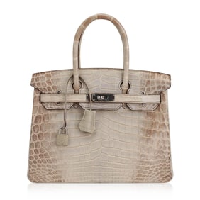 Hermes Birkin 30 Gris Cendre Himalaya Crocodile Bag PHW