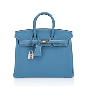 Hermes Birkin 25 Blue Jean Togo Leather with Palladium HW