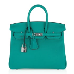 Hermes Verso Birkin 25 Vert Verone & Rose Lipstick Leather