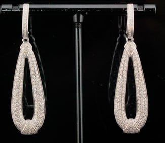 1.50ctw SI1-SI2/G-H Diamond and 14K 2" Drop Earrings