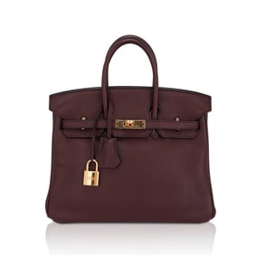 Hermes Birkin 25 Rouge Sellier Swift Leather with Gold HW