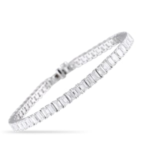 11.30ctw Emerald-Cut Diamond and 18K Tennis Bracelet