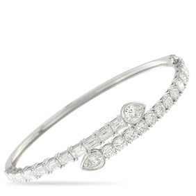 6.75ctw Diamond and 18K White Gold Bangle Bracelet
