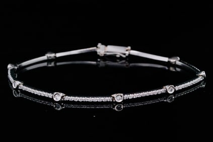1.00ctw SI1-SI2/G-H Diamond 18K White Gold Bracelet