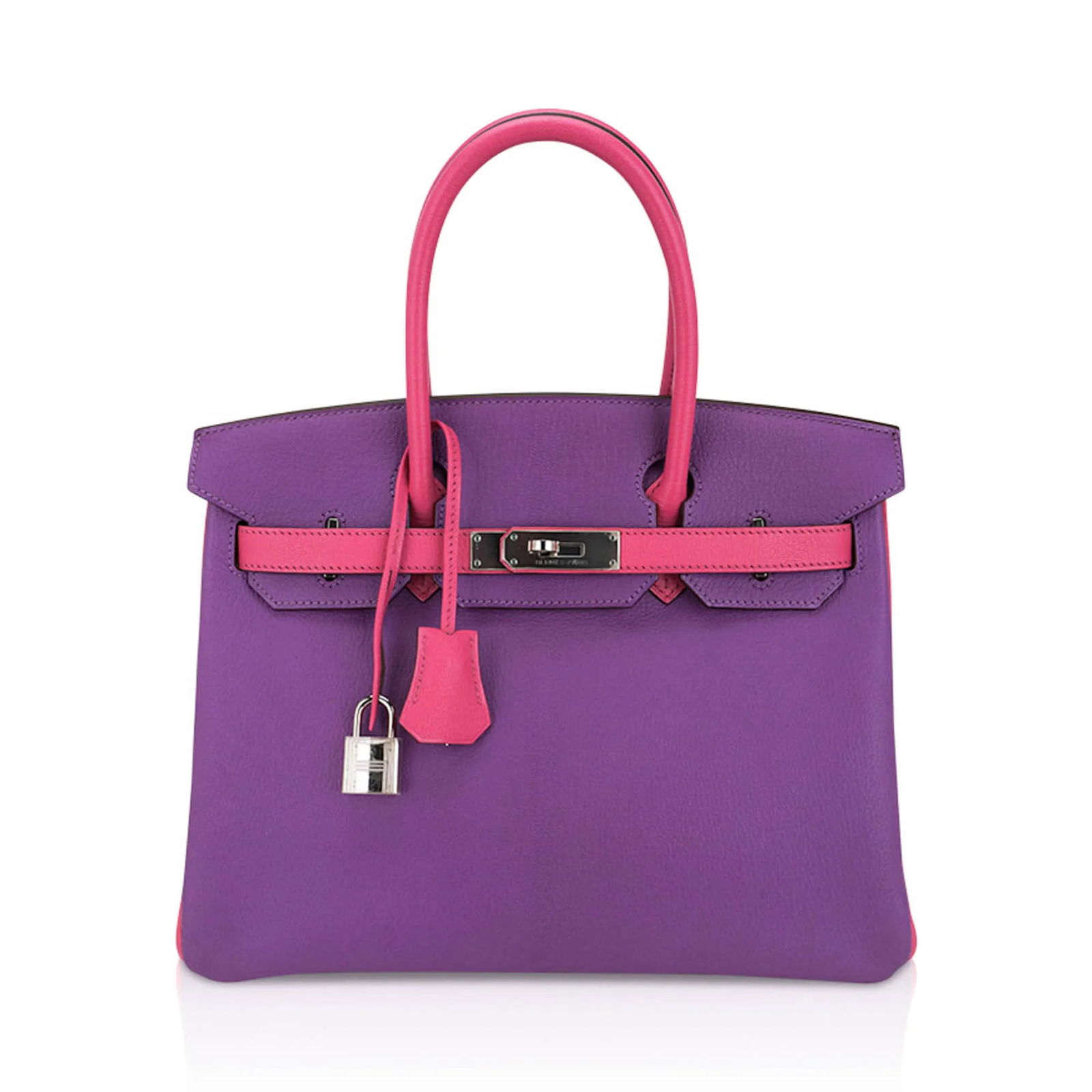 Hermes HSS Birkin 30 Parme & Rose Shocking Chevre Palladium (1 of 9)