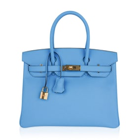 Hermes Birkin 30 Blue Celeste Epsom Gold Hardware Bag