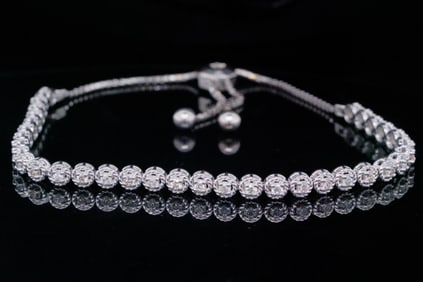1.00ctw SI1-SI2/G-H Diamond and 14K White Gold Bracelet