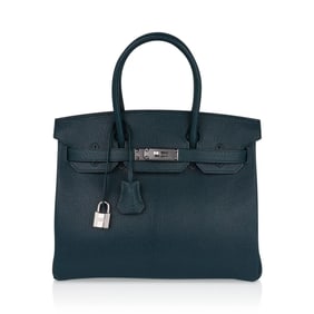 Hermes Birkin 30 Vert Cypress Chevre de Coromandel Palladium