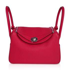Hermes Lindy 26 Rose Extreme Clemence Leather Bag