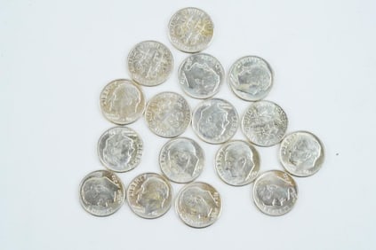 Lot of (16) 1962-D Roosevelt Dimes (90% Silver)