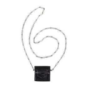 Hermes Micro Sac 46MM Noir Villandry Paperclip Chain Bag