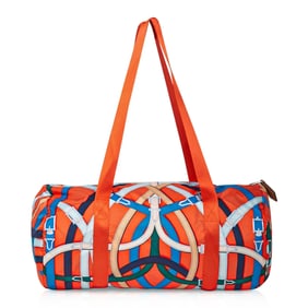 Hermes Rare Airsilk Cavalcadour 38 Orange Silk Duffle