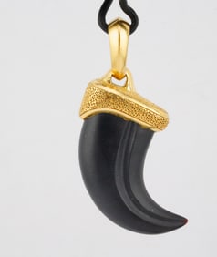 David Yurman 18K Yellow Gold and Stone Claw Pendant