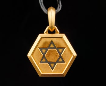 David Yurman 18K Yellow Gold Star of David Pendant