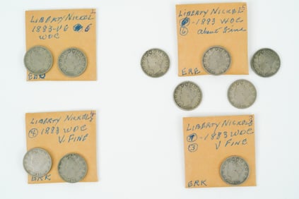 Lot of (10) 1883 Liberty Head "V" Nickels