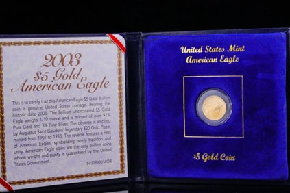 2003 American Gold Eagle 1/10 Oz $5 Gold Coin