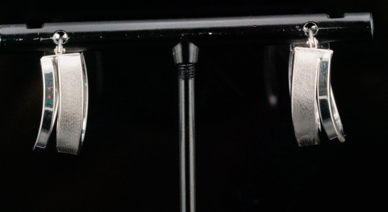 Italian 14K White Gold 0.75" Double Hoop Earrings (1 of 6)