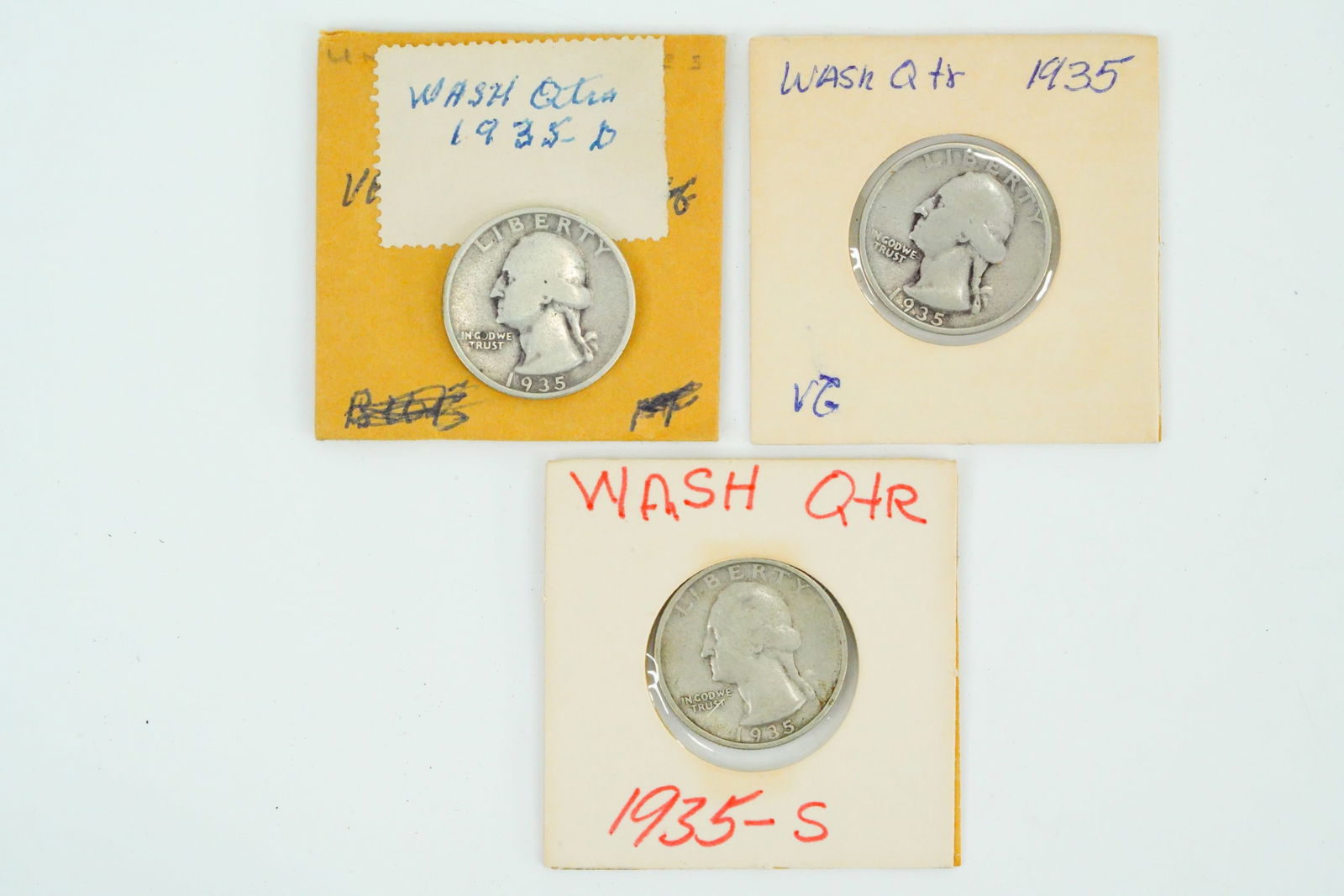 Lot of (3) 1935-PDS Washington Quarters (90% Silver) (1 of 7)