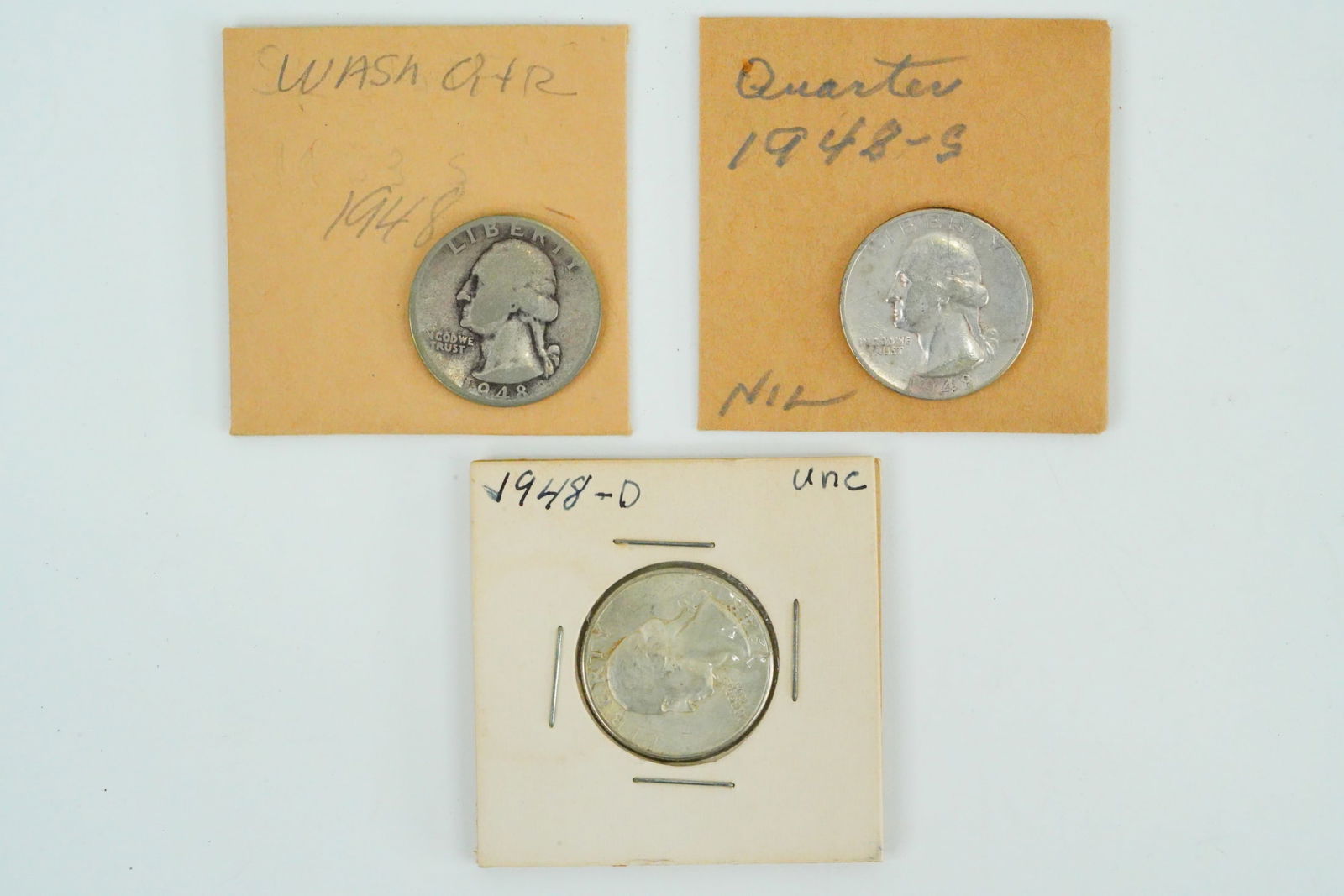 Lot of (3) 1948-PDS Washington Quarters (90% Silver) (1 of 7)