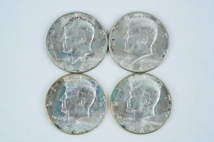 Lot of (4) 1966-P Kennedy Half Dollars (40% Silver)