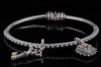 Barbara Bixby Sterling Silver and 18K Charm Bracelet