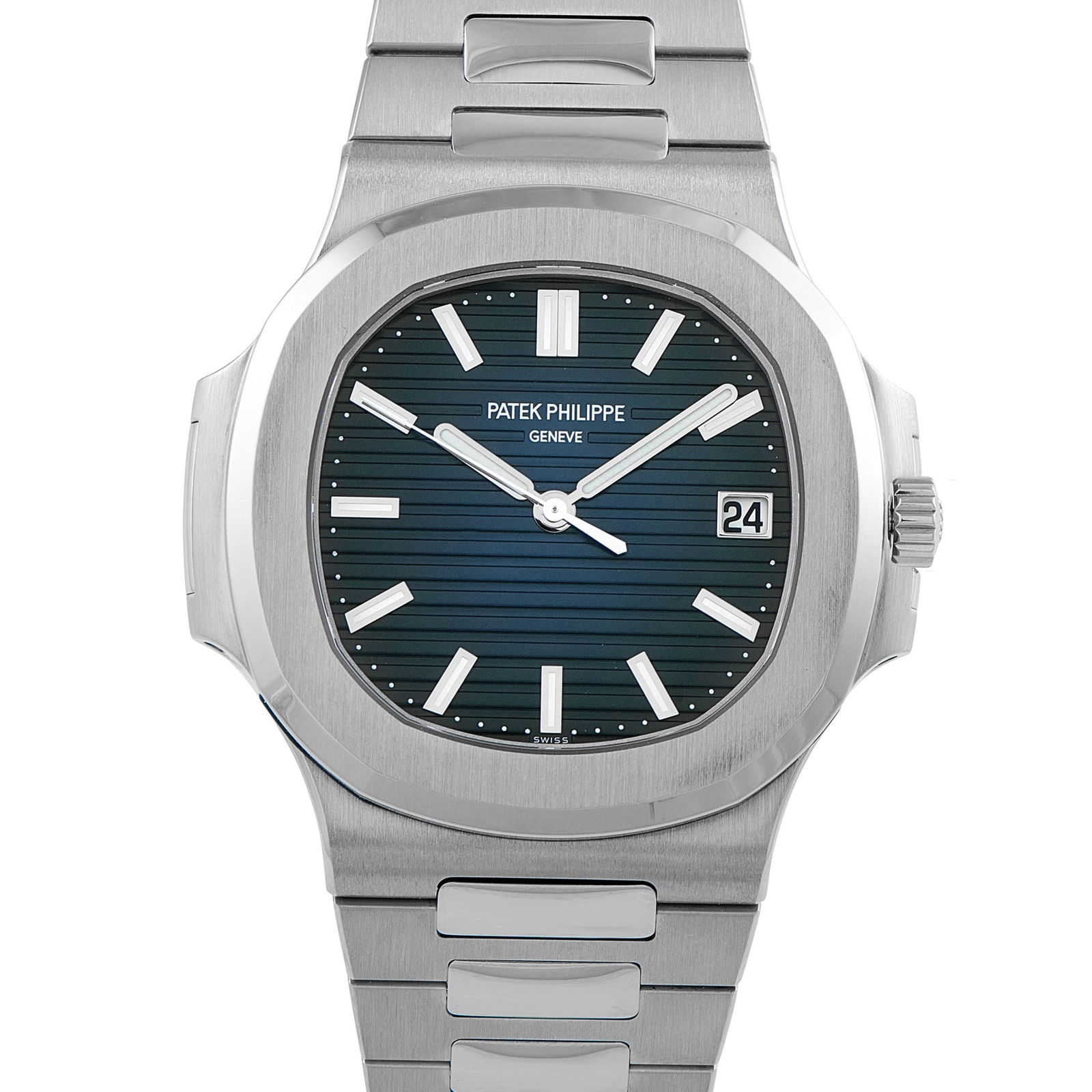 Patek Philippe Nautilus 41mm Blue Dial 18K Watch: Patek Philippe Nautilus 41mm Blue Dial 18K White Gold Watch W/Box and Papers Ref. 5811/1G-001 - A benchmark in luxury sport watch design, the Nautilus ref. 5811/1G-001 elevates the iconic model with a