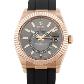Rolex Sky-Dweller 42mm 18K Everose Gold Oysterflex Watch