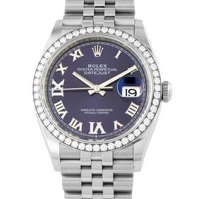 Rolex Datejust 36mm Aubergine Dial Steel Watch
