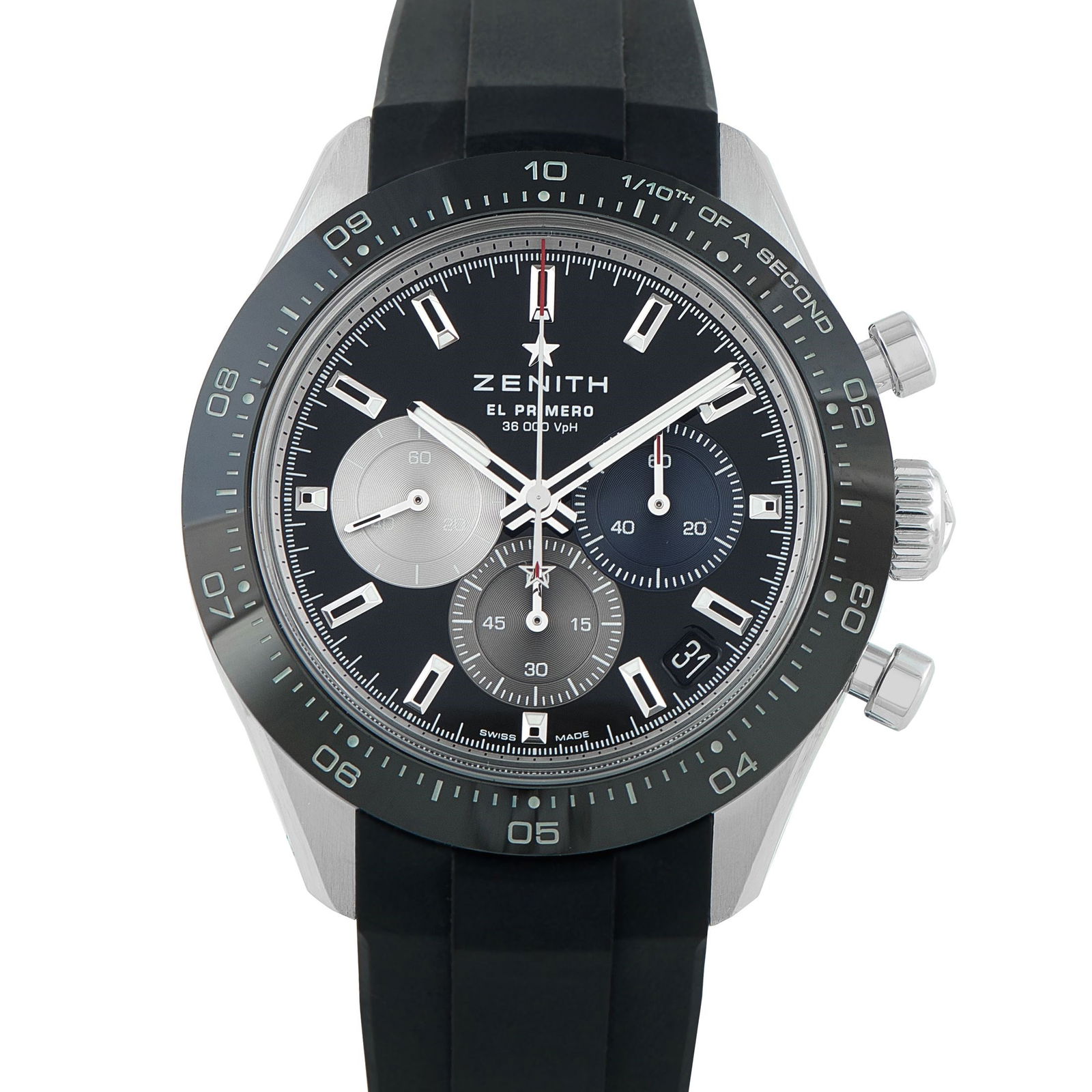 Zenith Chronomaster Sport 41mm Chronograph Watch: Zenith Chronomaster Sport 41mm Chronograph Watch W/Box and Papers Ref. 03-3100-3600 - A showcase of Zenith's high-frequency chronograph legacy, the Chronomaster Sport ref. 03-3100-3600 blends modern s