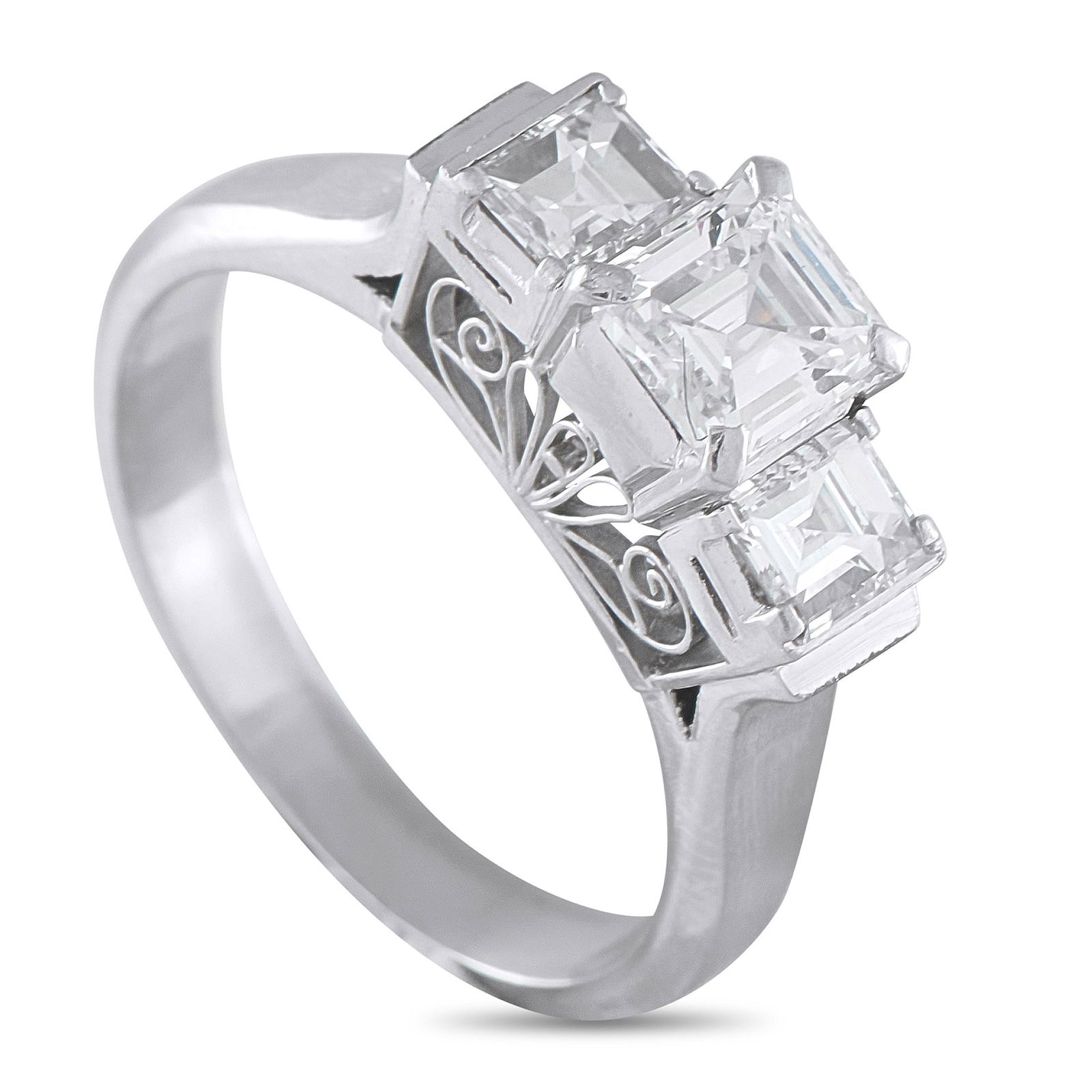 1.30ctw Diamond and Platinum 3-Stone Ring