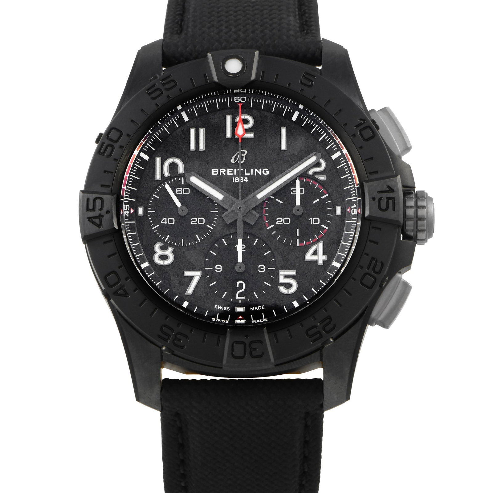 Breitling Avenger B01 Chronograph 44 Night Mission Watch: Breitling Avenger B01 Chronograph 44 Night Mission Black Ceramic Watch Ref. SB0147 W/Box, Papers, and Extra Strap - Designed for those who demand both precision and presence, the Avenger B01 Chronogra