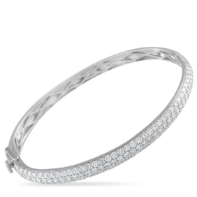 3.75ctw Diamond and 14K White Gold Pave Bangle Bracelet