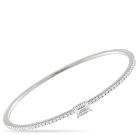 1.30ctw VS2-SI1/G-H Diamond and 18K White Gold Bangle