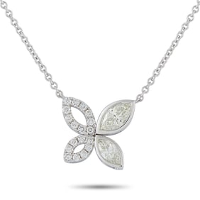 1.60ctw Diamond and 18K White Gold Butterfly Necklace