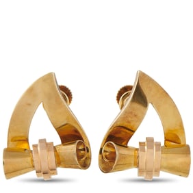 Tiffany & Co. Vintage 18K Yellow Gold Scroll Earrings