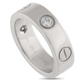 Cartier 18K White Gold 3-Diamond Love Ring