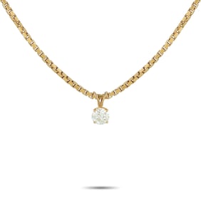 14K Yellow Gold and 0.70ct Diamond Solitaire Necklace