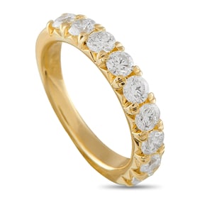 1.50ctw Diamond and 18K Yellow Gold Half-Eternity Band