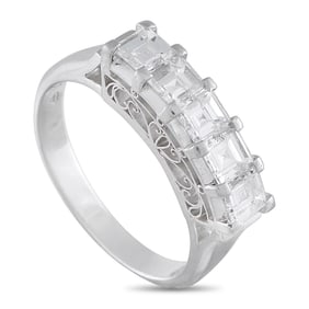 1.50ctw VS2-SI1/G-H Diamond and Platinum 5-Stone Ring