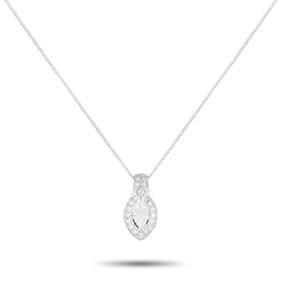 Solid Platinum and 0.65ctw Diamond 17" Necklace