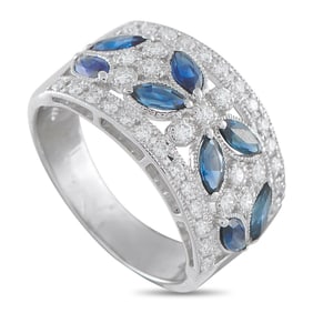 1.50ctw Sapphire, 0.50ctw Diamond and Platinum Ring
