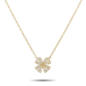 14K Yellow Gold and 0.20ctw Diamond 18" Necklace